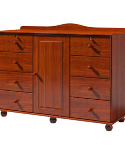 8 Drawer Solid Wood Dresser with Cupboard - 2707