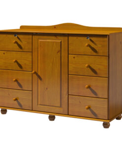 Alternative view of 8 Drawer Solid Wood Dresser with Cupboard - 2707