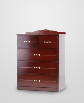 5 Drawer Chest of Drawers - mahogany colour
